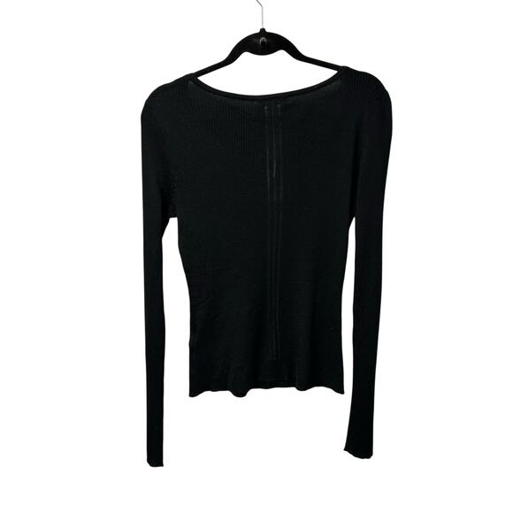 NWT Madewell True Black Merino Wool-Silk Blend Scoopneck Sweater Womens Large - Picture 8 of 8